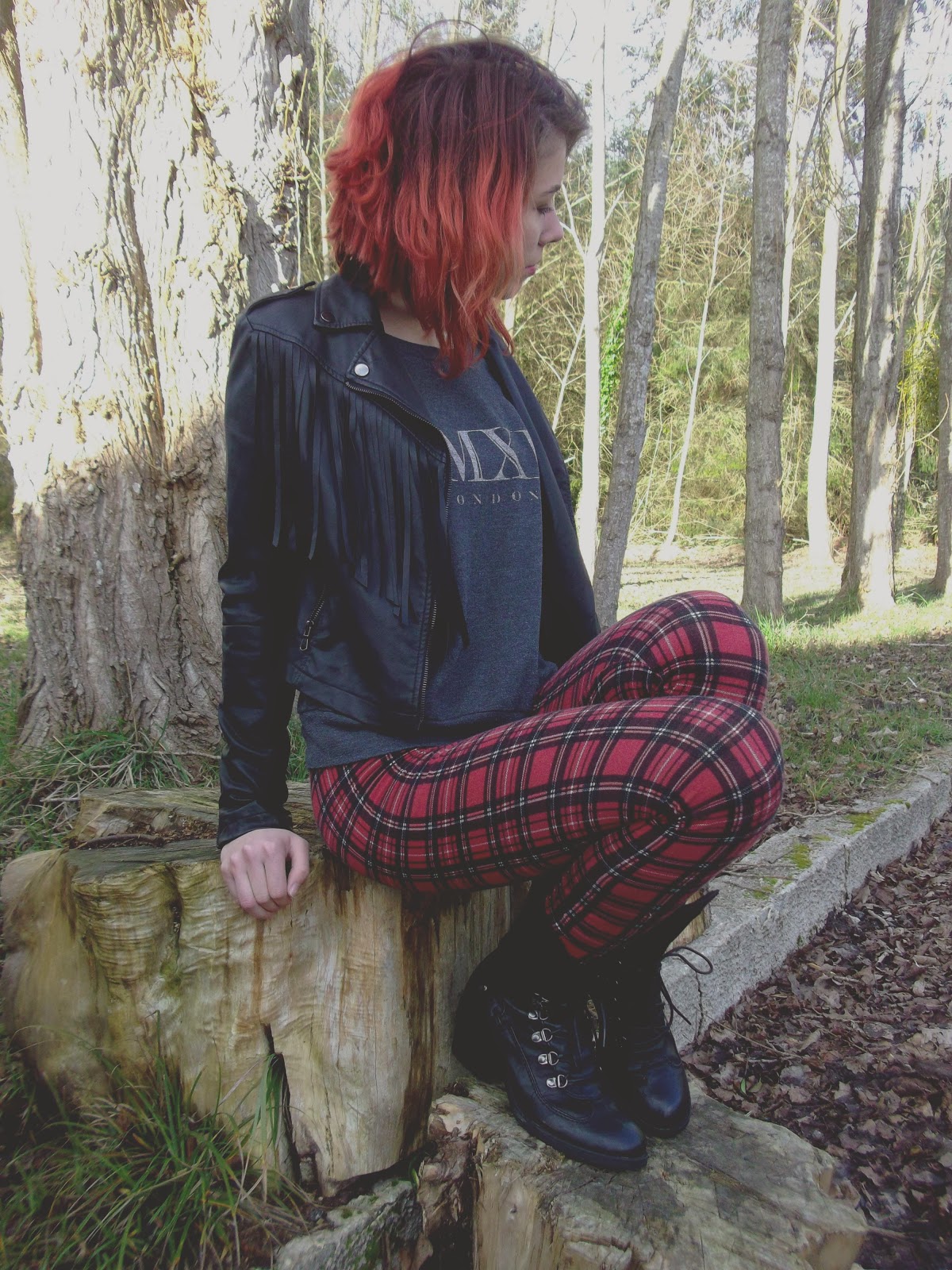 red hair, cold, fringe perfecto, lookbook, Mode, ootd, Outfits, primark, punk, tartan, topshop, winter, 