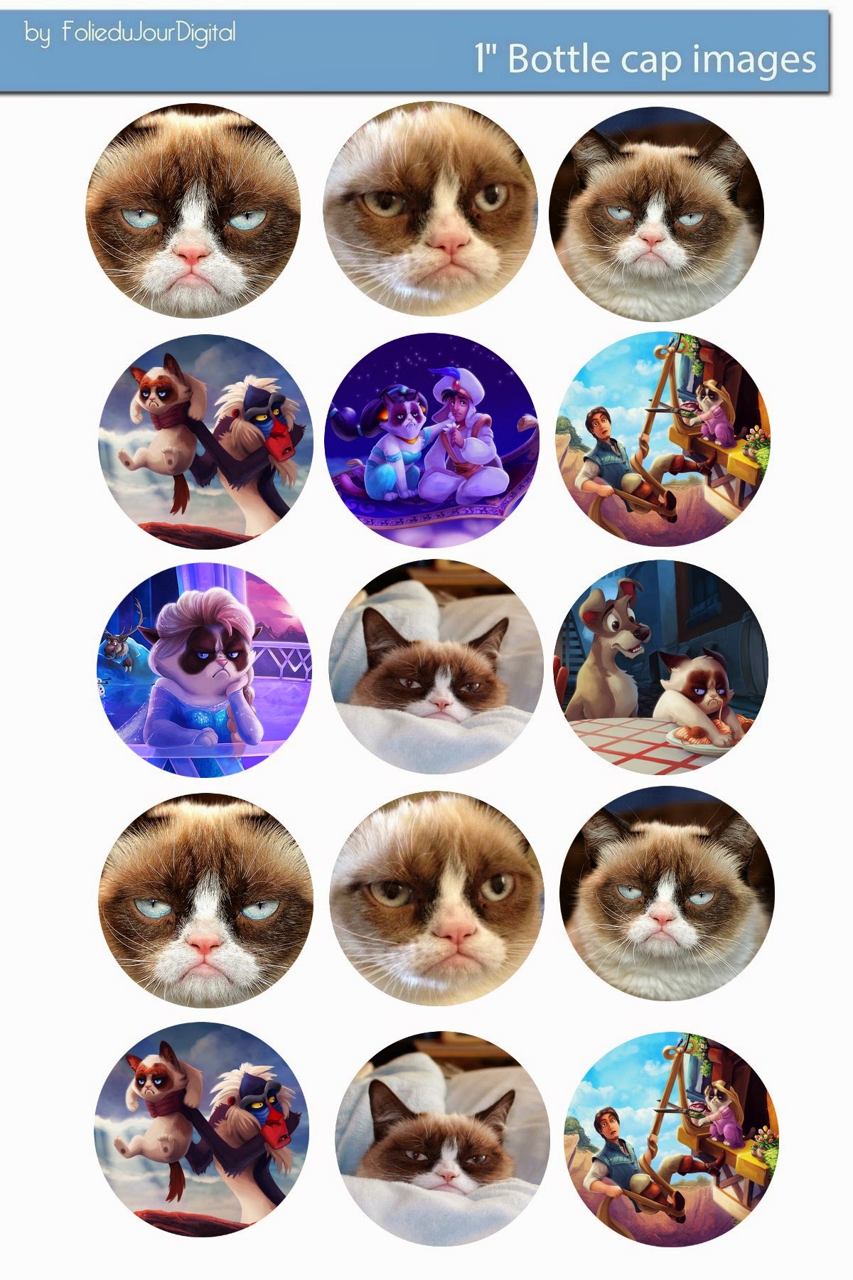 Free Bottle Cap Images Grumpy Cat free digital bottle cap images 1"