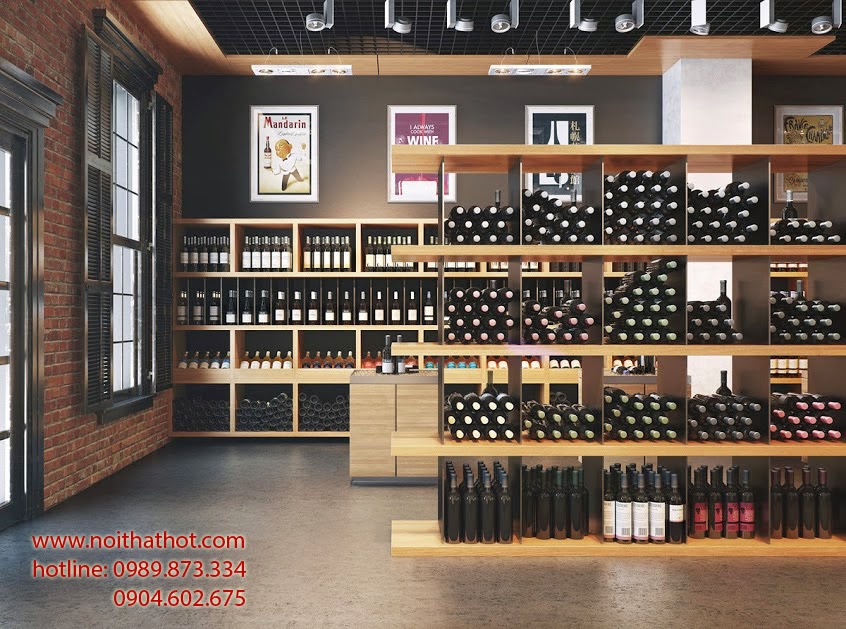 thiết kế cửa hàng rượu vang