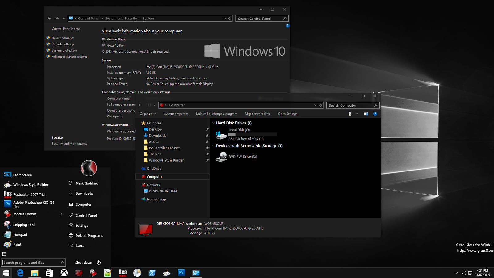Windows 7 Black Windows Theme - downloadcnetcom