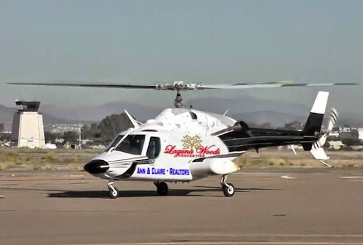 your business logo or name on this helicopter taking off