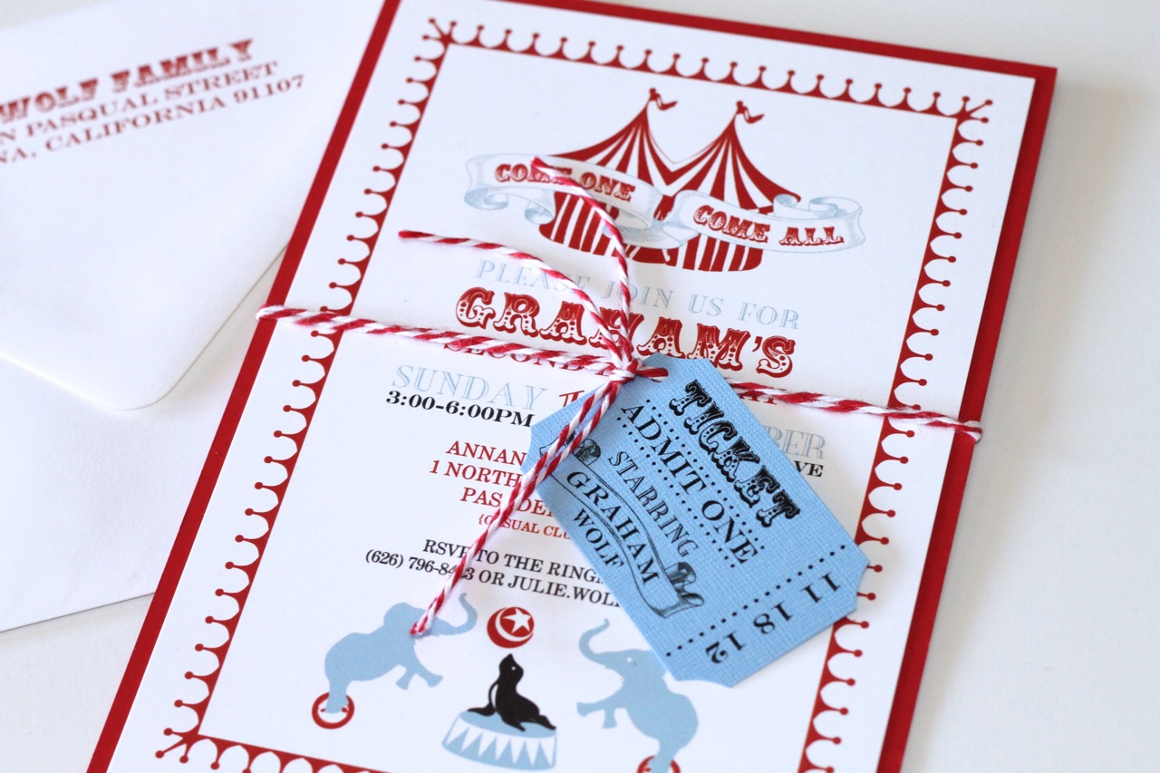 circus theme invitations