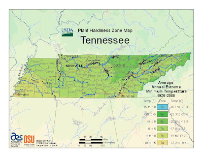 plant hardiness zone map Tennessee MyWAHMPlan.com