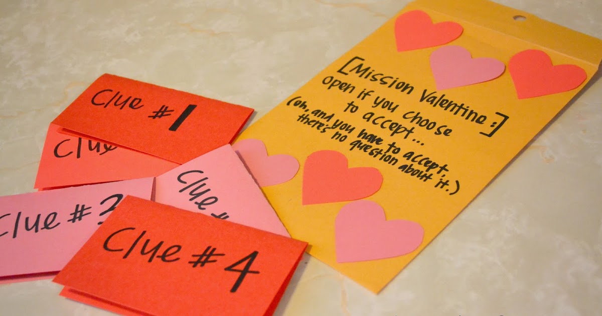 mister b and me: diy: valentines scavenger hunt.