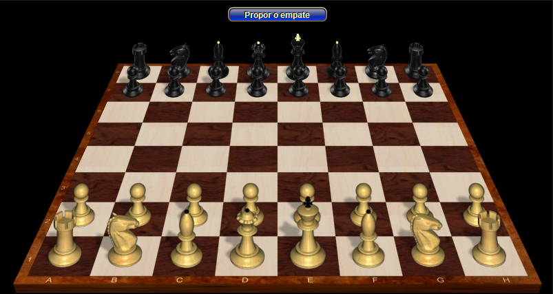 Posicionamento das peças no tabuleiro de xadrez. 