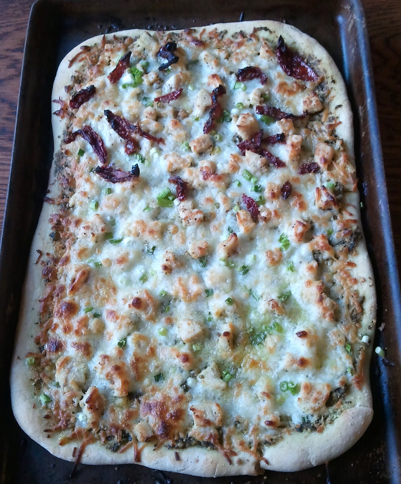 Home Sweet Cozy Home Roasted Garlic Chicken Pesto Pizza