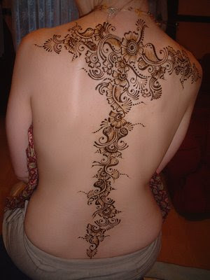 Commonly henna tattoos are