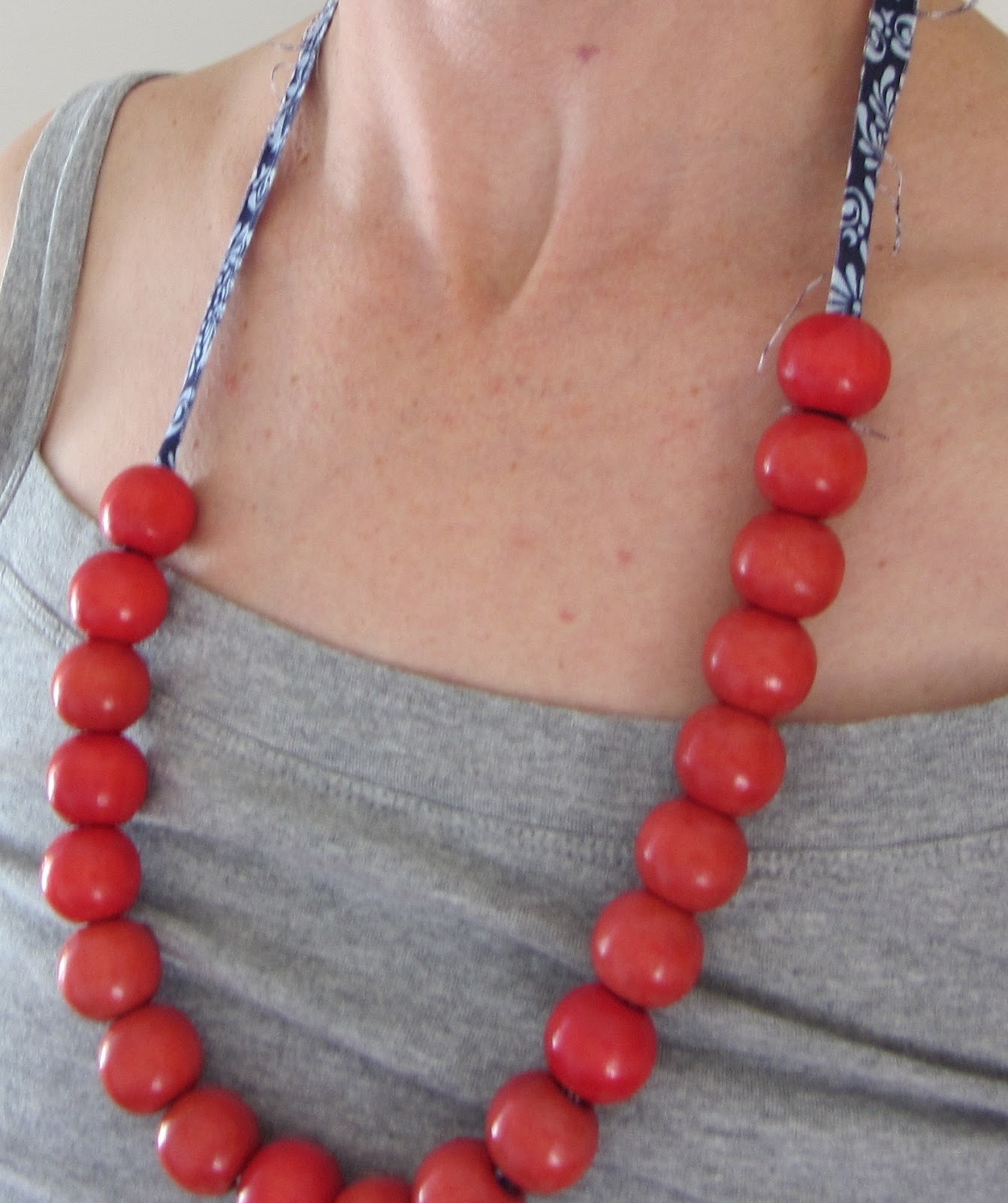 thom haus handmade Funky Red Bead Necklace