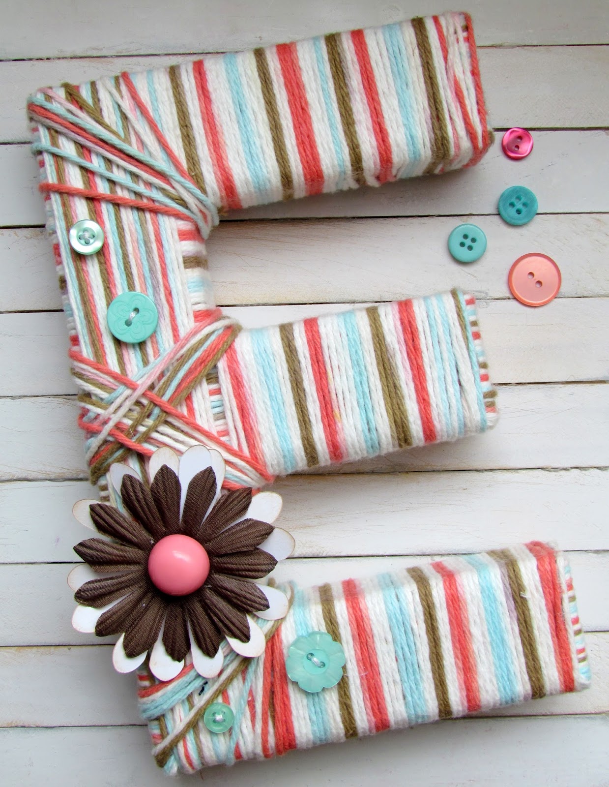Yarn Wrapped Letter Ribbons & Glue
