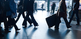 bustling airport