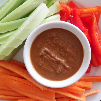 Honey Sriracha Peanut Sauce:  A sweet and spicy creamy peanut sauce that is a great dip for vegetables or spring rolls.