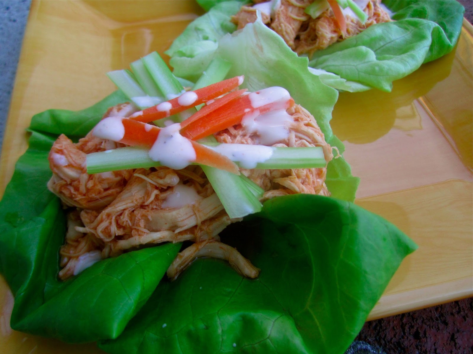 Stephanie Cooks Crockpot Buffalo Chicken Lettuce Wraps