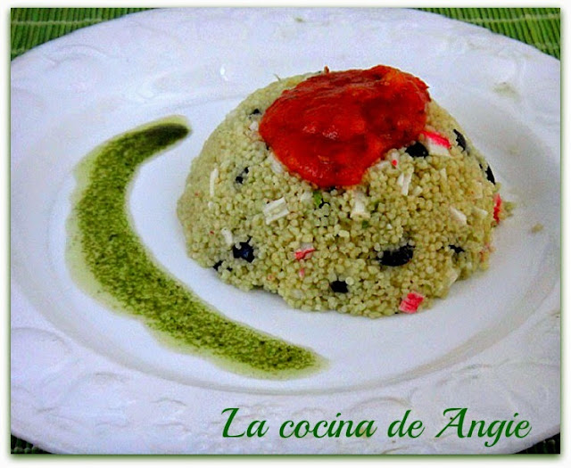 Ensalada De Cuscús, Tomate Confitado Y Aceite De Albahaca
