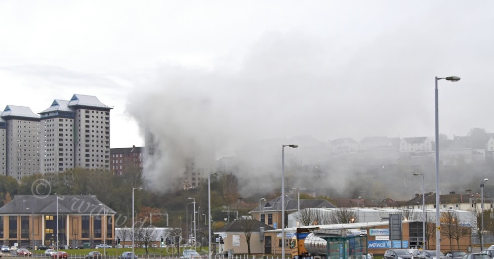 Dougie Coull Photography High Rise Fire Melrose Court in Greenock