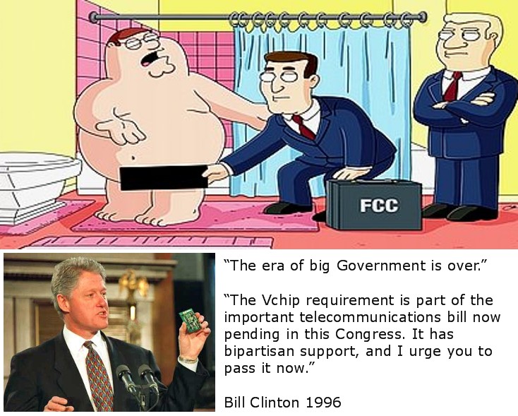State of the Union History 1996 Bill Clinton VChip and the FCC TV