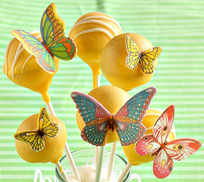 Vanilla Clouds and Lemon Drops Butterfly Cake Pops
