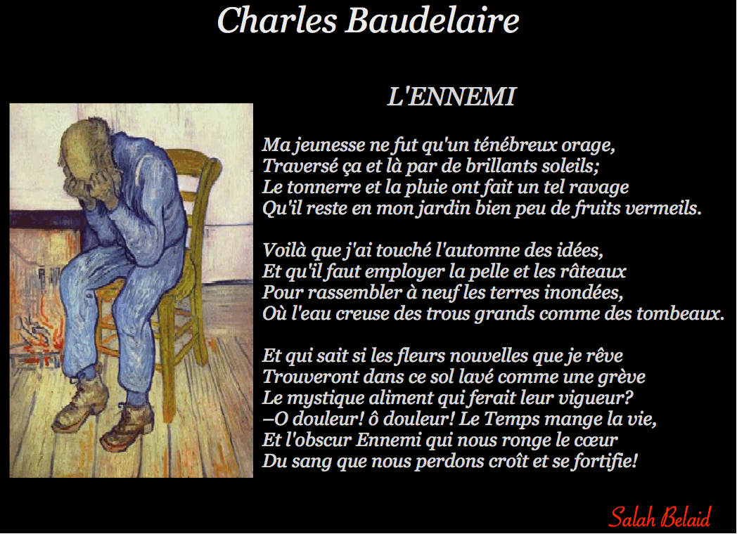 L'ENNEMI (Charles Baudelaire )