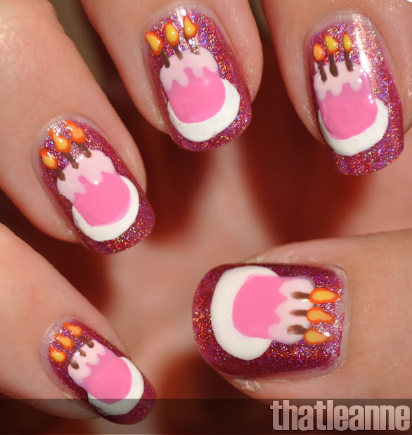 thatleanne birthday cake nail