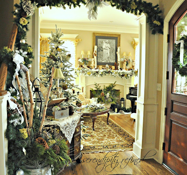 Serendipity Refined Blog Woodland Winter Mantel..and NFL Fooball