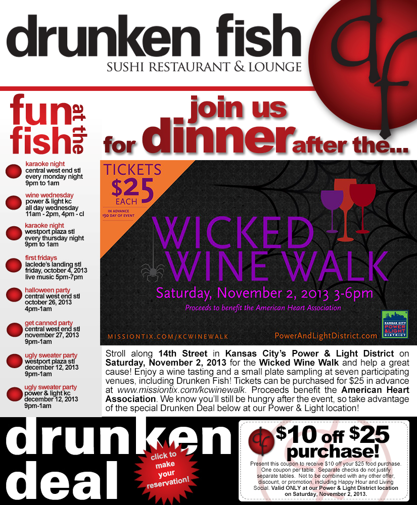 Wicked Wine Walk in the Power & Light District Tomorrow Evening