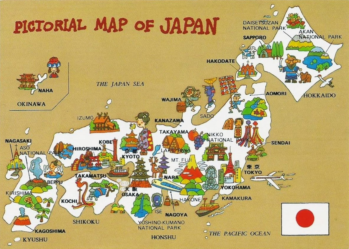 Postcards on My Wall Pictorial Map of Japan