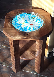 Custom table, built by John Huisman, walnut, knotty