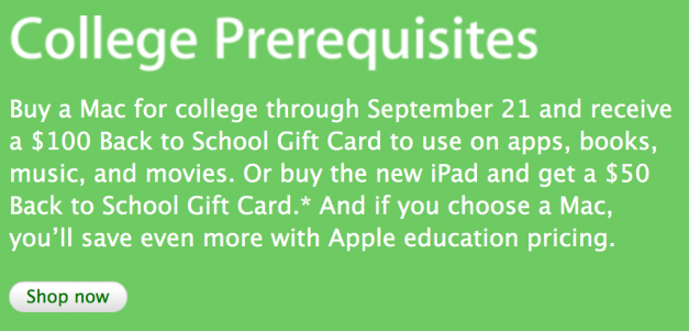 Apple discount for school going students will end in Sep 21.