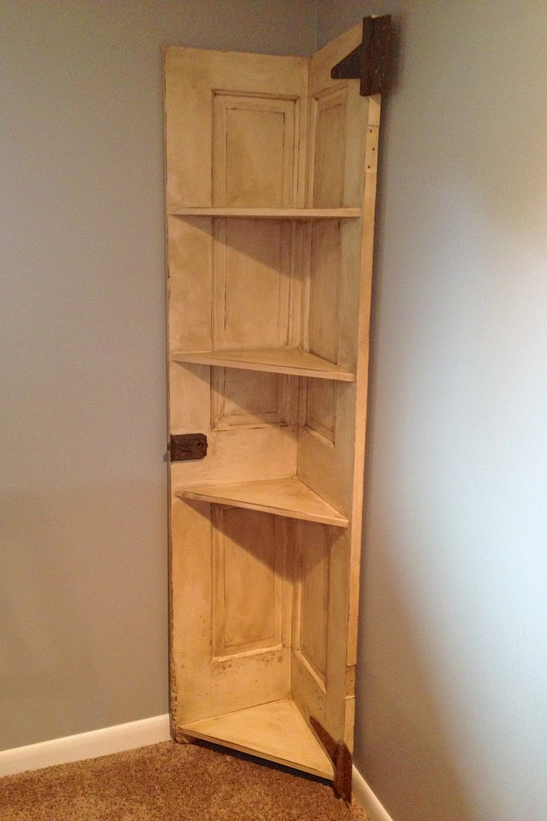 DIY Why Spend More Another door turned corner shelf