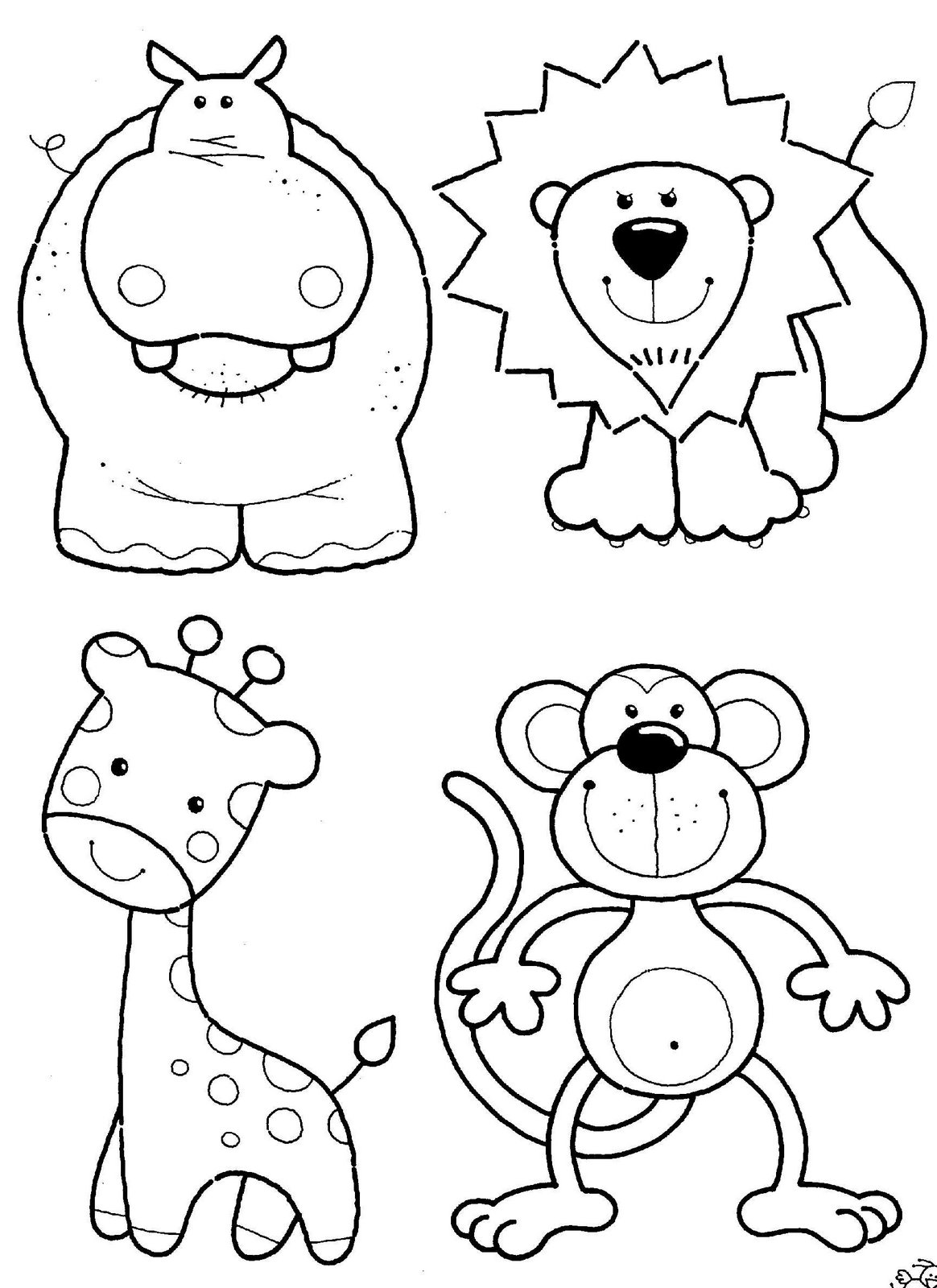 Kids Page Baby Jungle Animals Coloring Pages