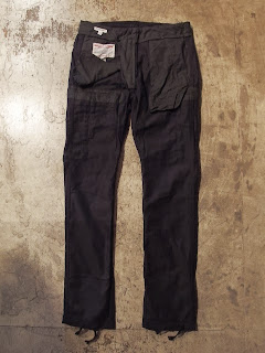 engineered garments matt pant in black coated heavy twill