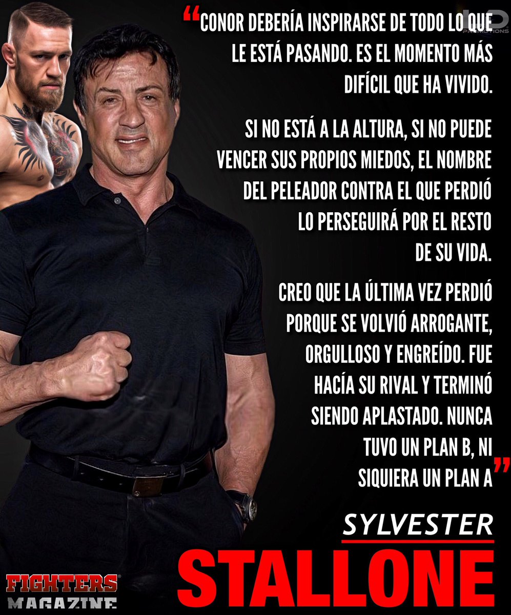 Sylvester Stallone y el consejo a McGregor para superar el momento difícil en su carrera