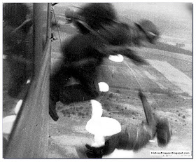 German paratroopers jumping  Netherlands  Ju 52 plane May 1 1940