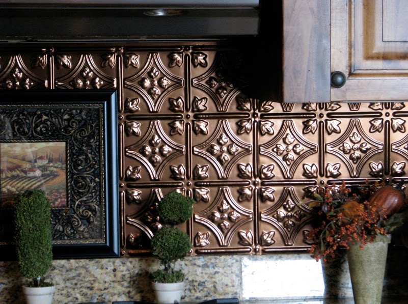 DIY Why Spend More Paintable wallpaper for a backsplash