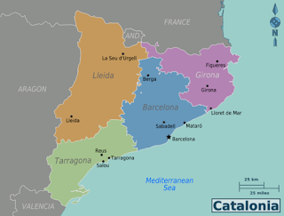 Mapa de Cataluna Región