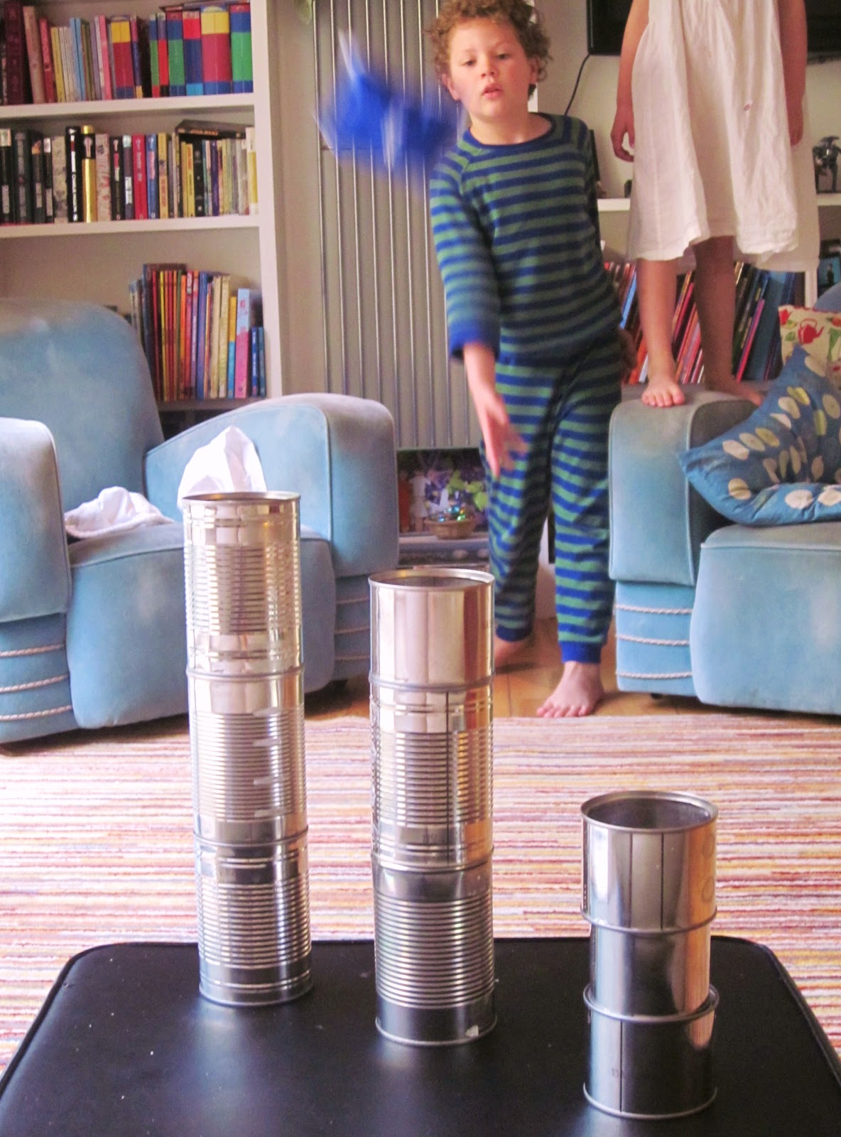 Adventures at Home Beanbag tin can alley