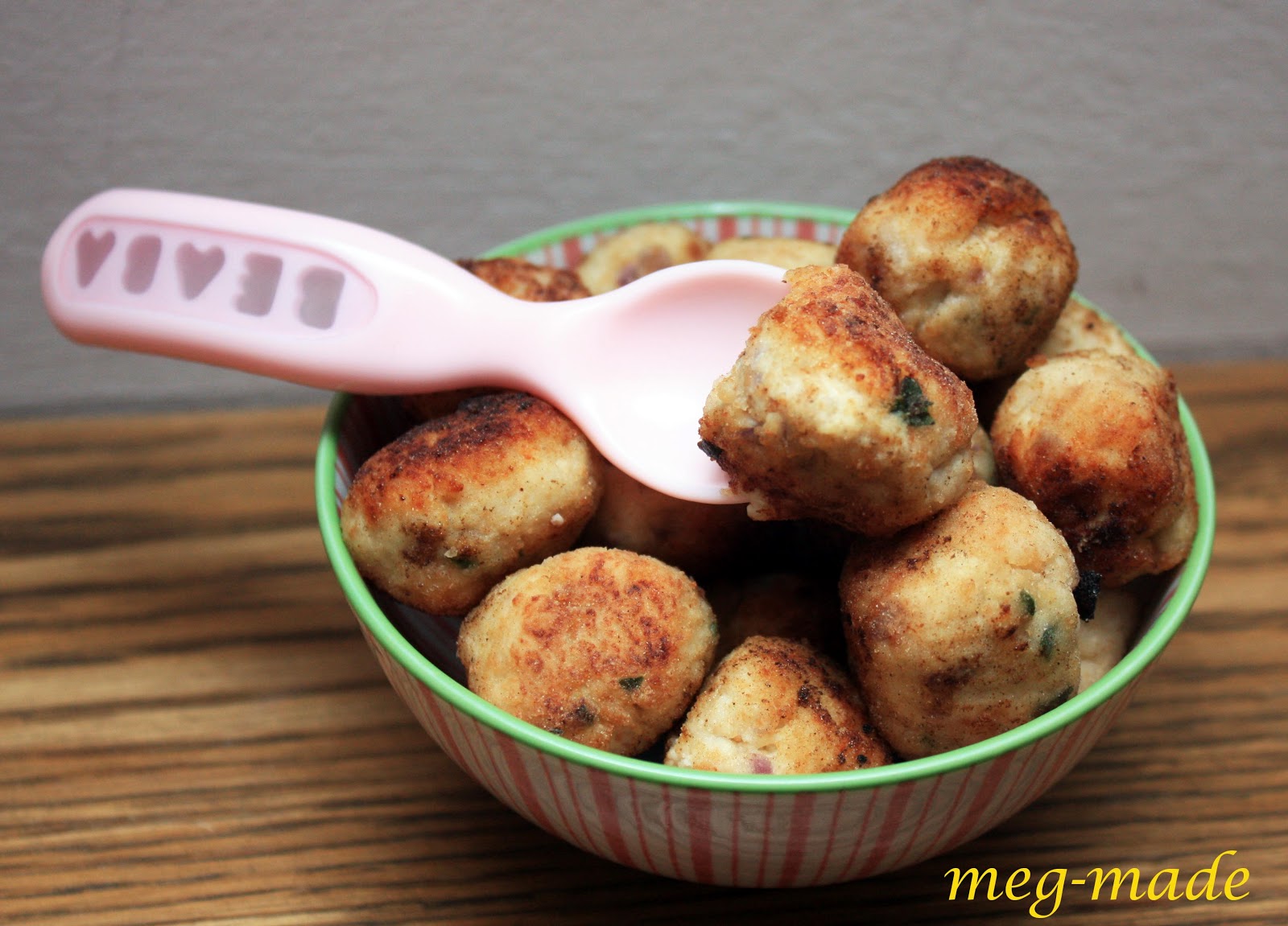 megmade Chicken and apple balls