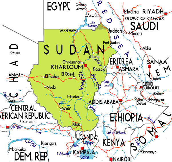 Sudan Large Color Map