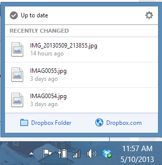 DropBox for Windows - Main Window