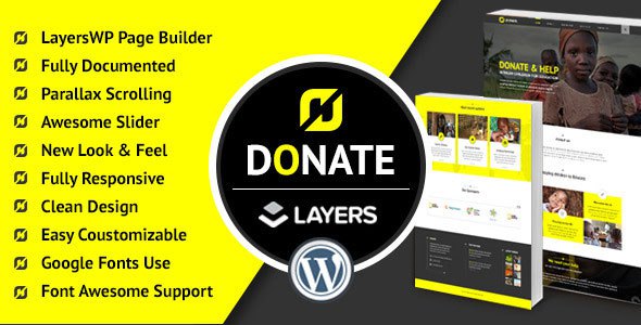 Donate Nonprofit Wordpress LayersWP Theme