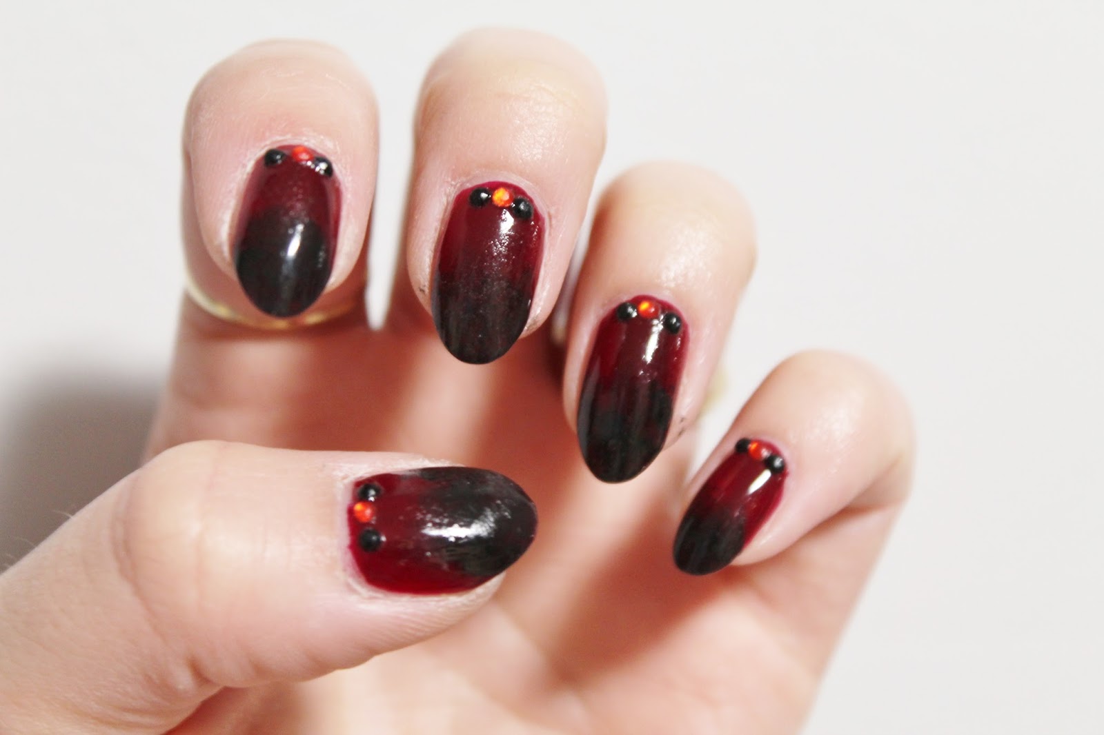 1. Black and Red Ombre Nails - wide 3