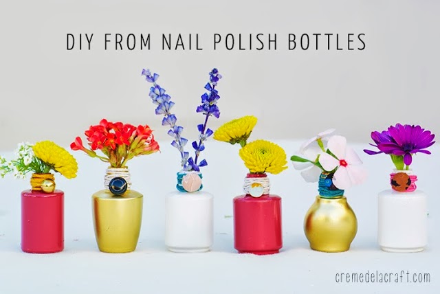 Mini Vases from Nail Polish Bottles