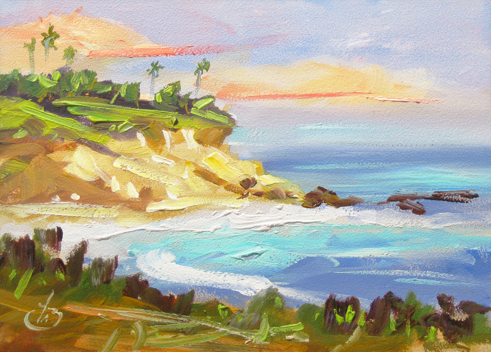 TOM BROWN FINE ART LAGUNA BEACH PLEIN AIR PAINTING by TOM BROWN