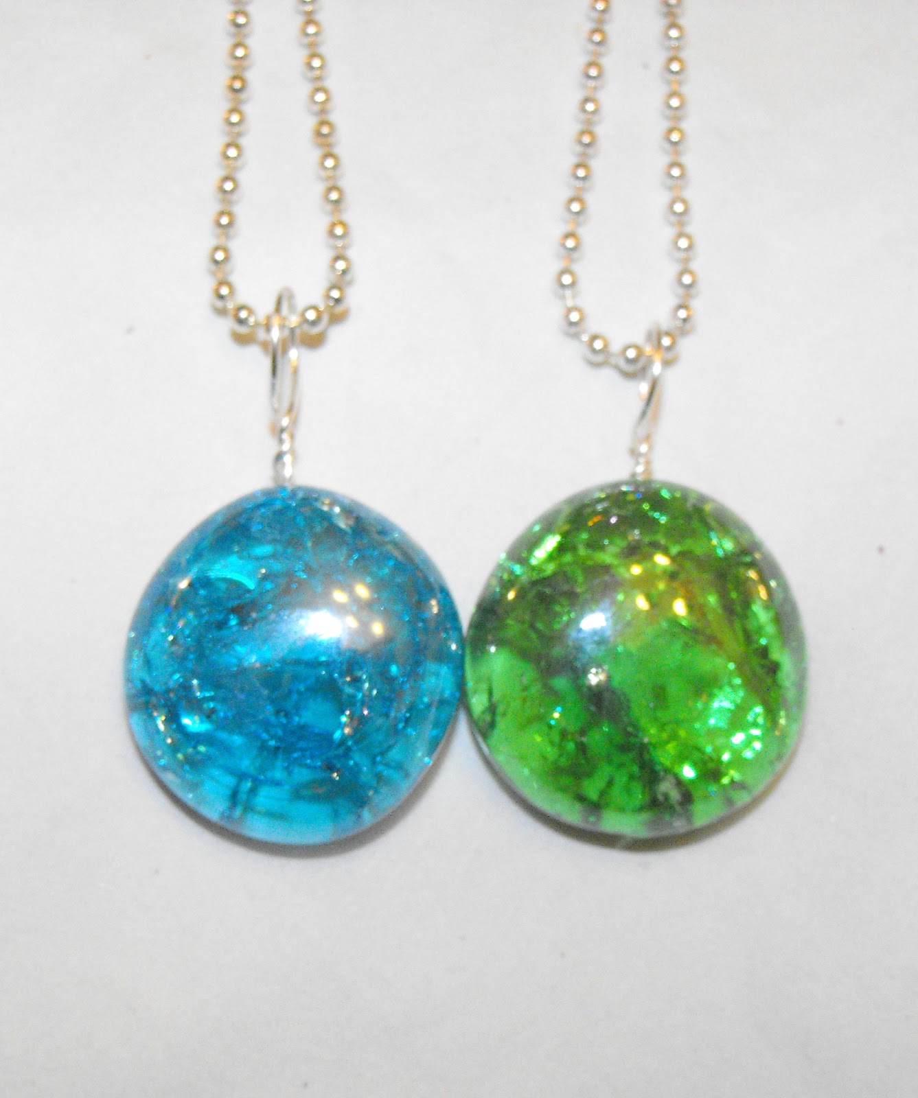 A View at FiveTwo Crackle Glass Pebble Pendants Simple Gifts