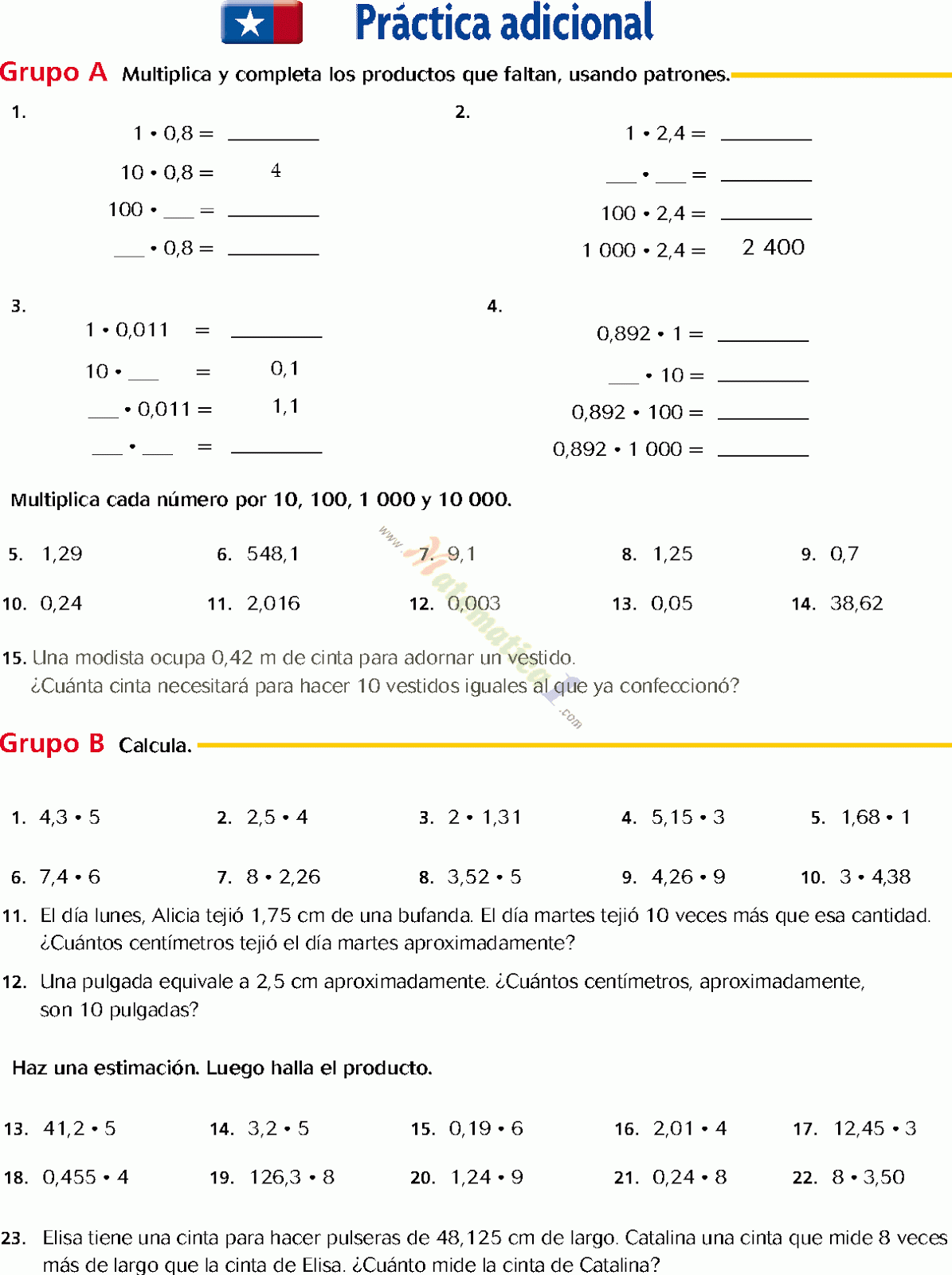 MULTIPLICACION DE NUMEROS DECIMALES EJEMPLOS Y EJERCICIOS RESUELTOS EN