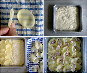 potato and shallot flat bread