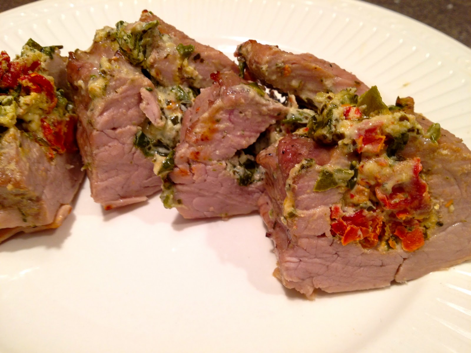 Call Me Mrs. Rapp Pork Tenderloin with Pesto, Goat Cheese & SunDried