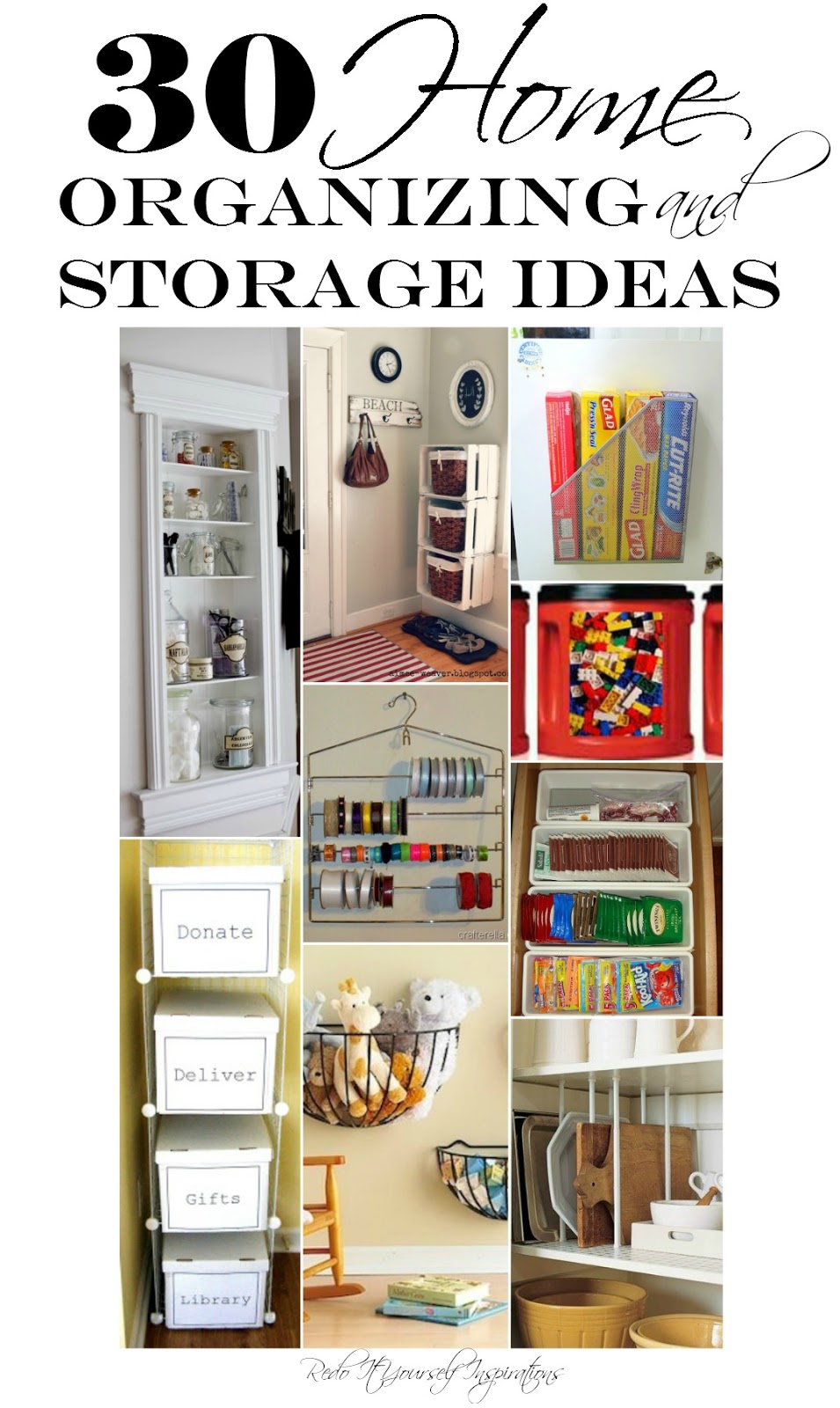 Redo It Yourself Inspirations : Home Organizing and Storage Ideas