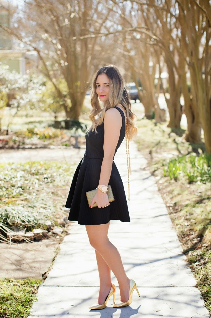 zara black skater dress