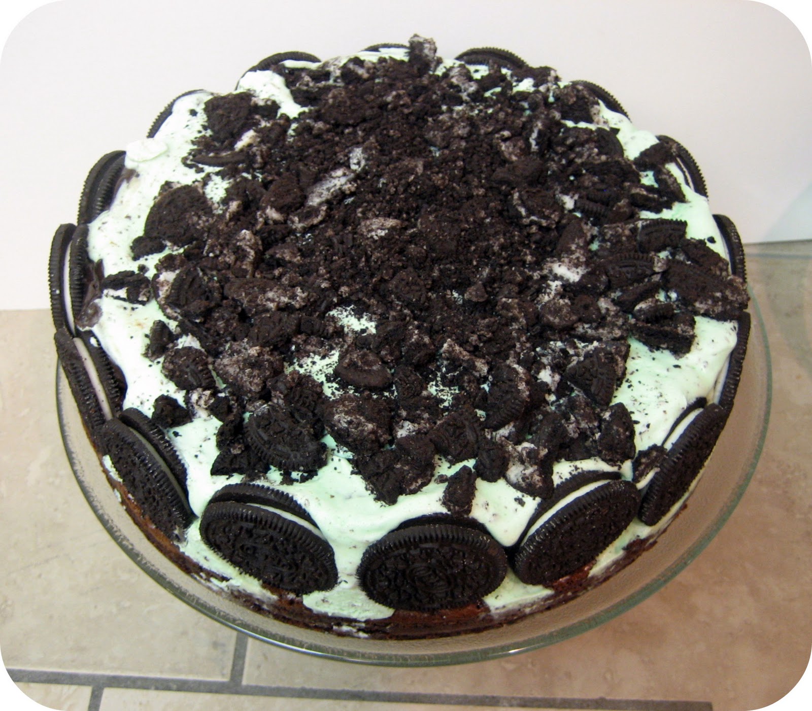 Peppermint Plum {Fudge Brownie Layered Ice Cream Cake}