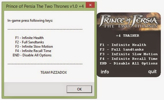 Prince of Persia The Two Thrones ( 9 Trainer)